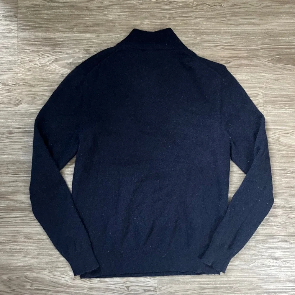 The Men's Store Bloomingdale's Cashmere Quarter Zip Sweater Navy Blue Large